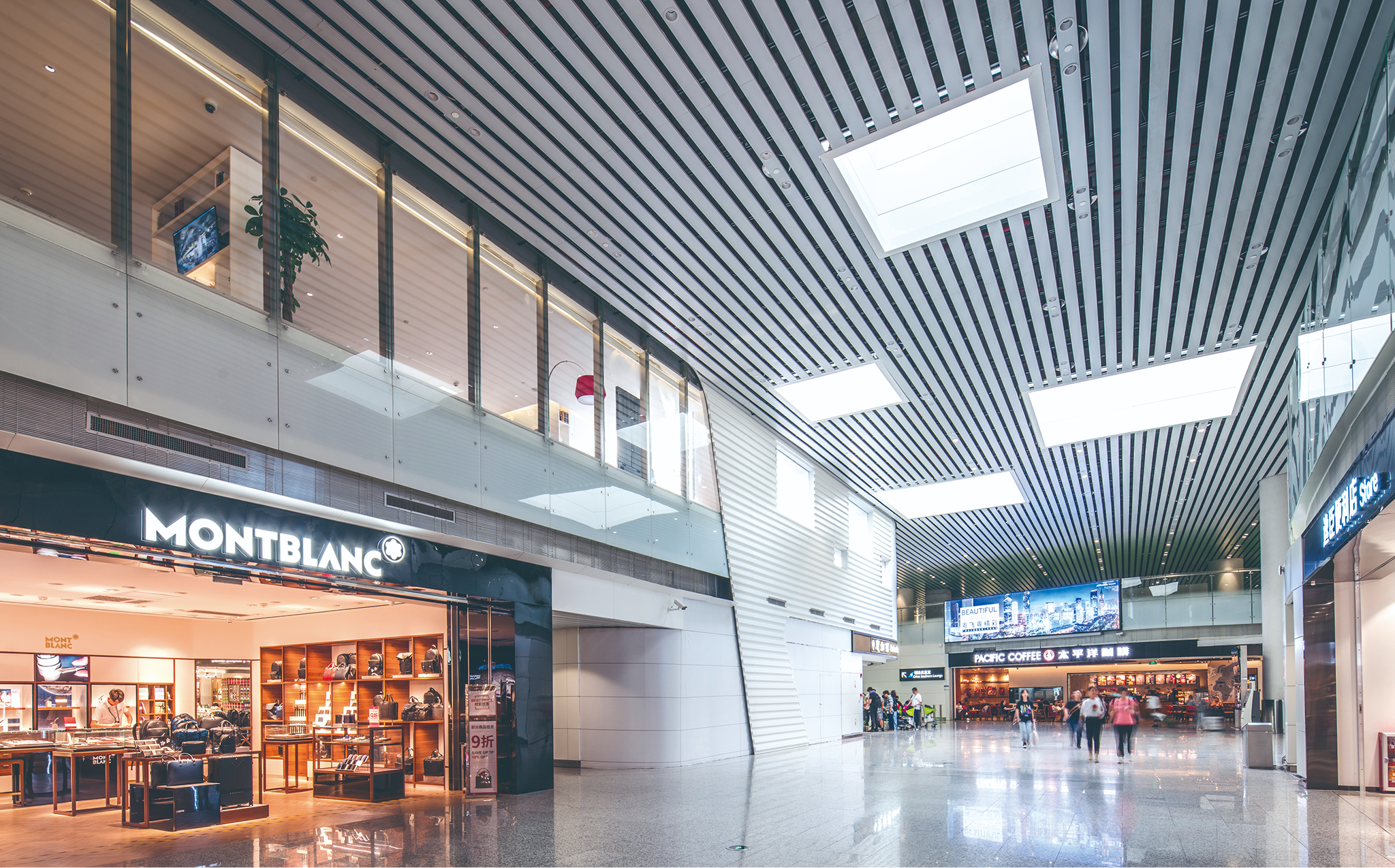 International commercial area view inside the terminal.