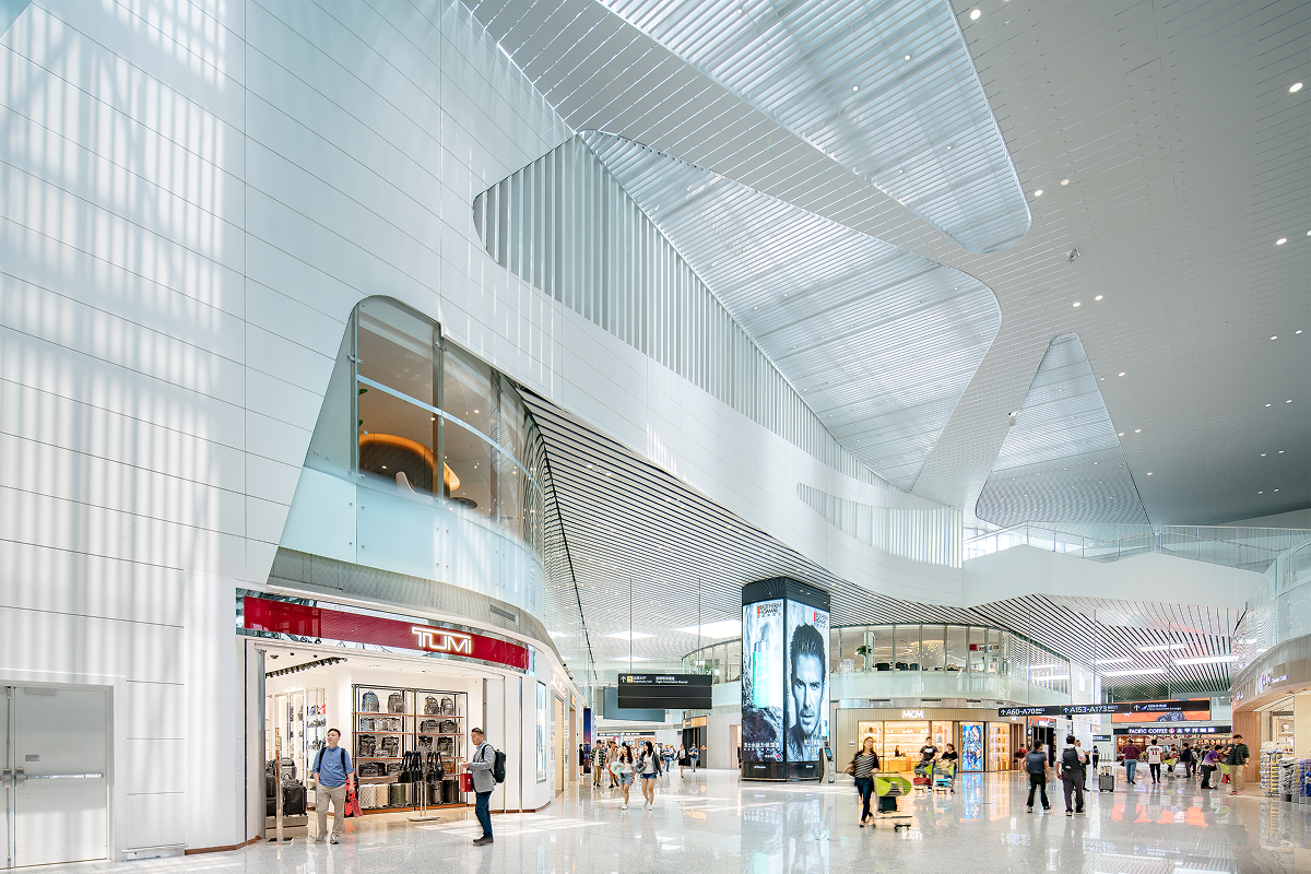 International commercial area inside Guangzhou Baiyun International Airport Terminal 2.