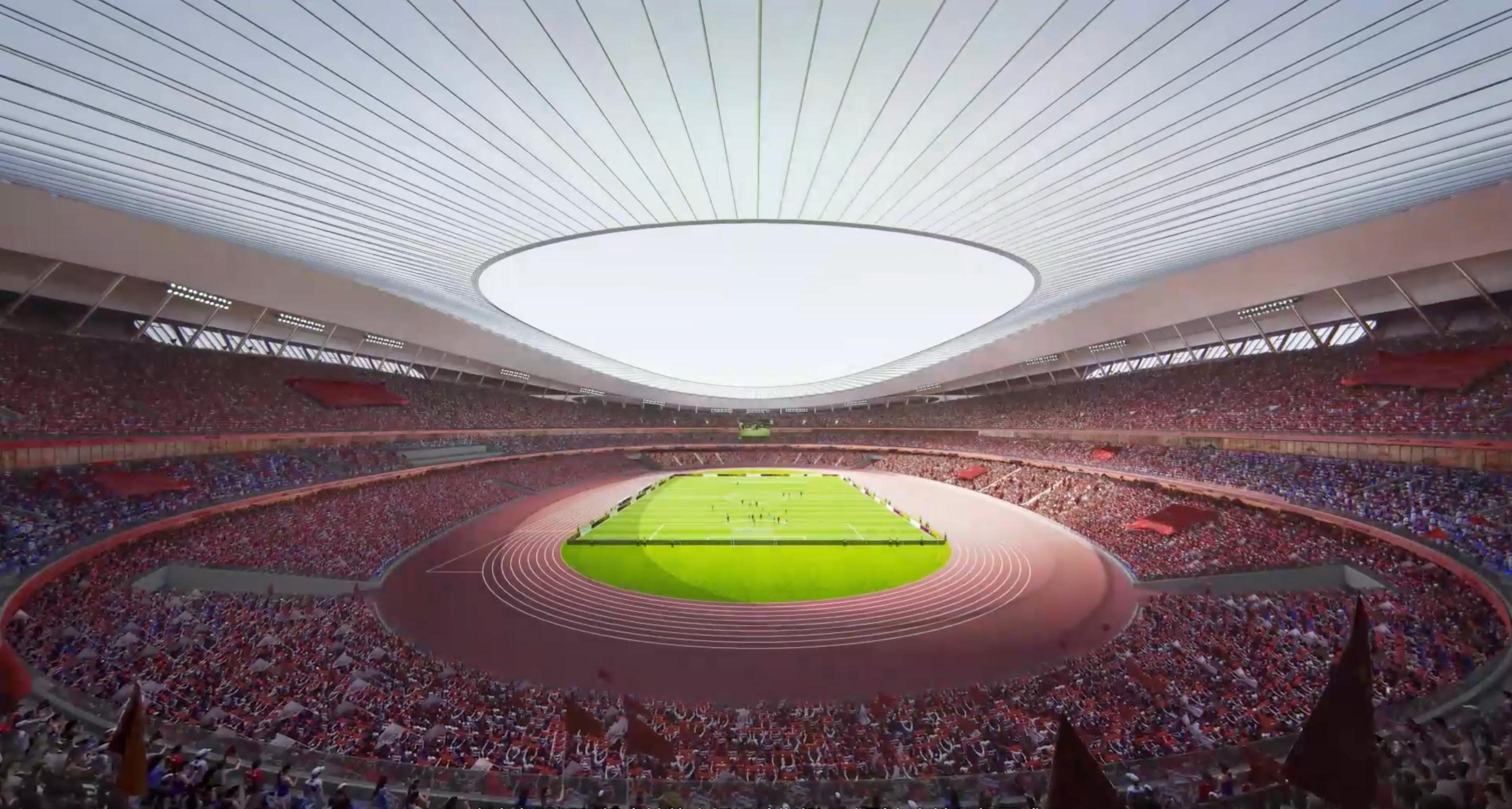 Interior view of the multi-purpose arena at the Changsha Olympic Sports Centre.